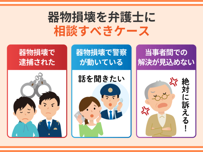 器物損壊を弁護士に相談すべきケース