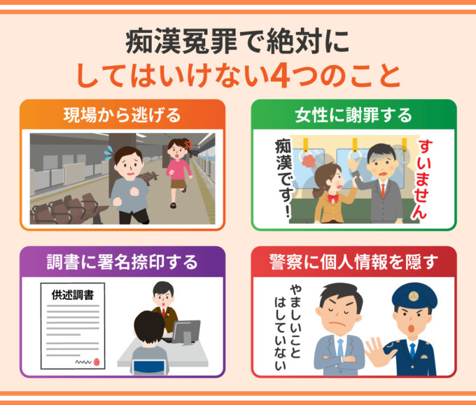 痴漢冤罪で絶対にしてはいけない４つのこと